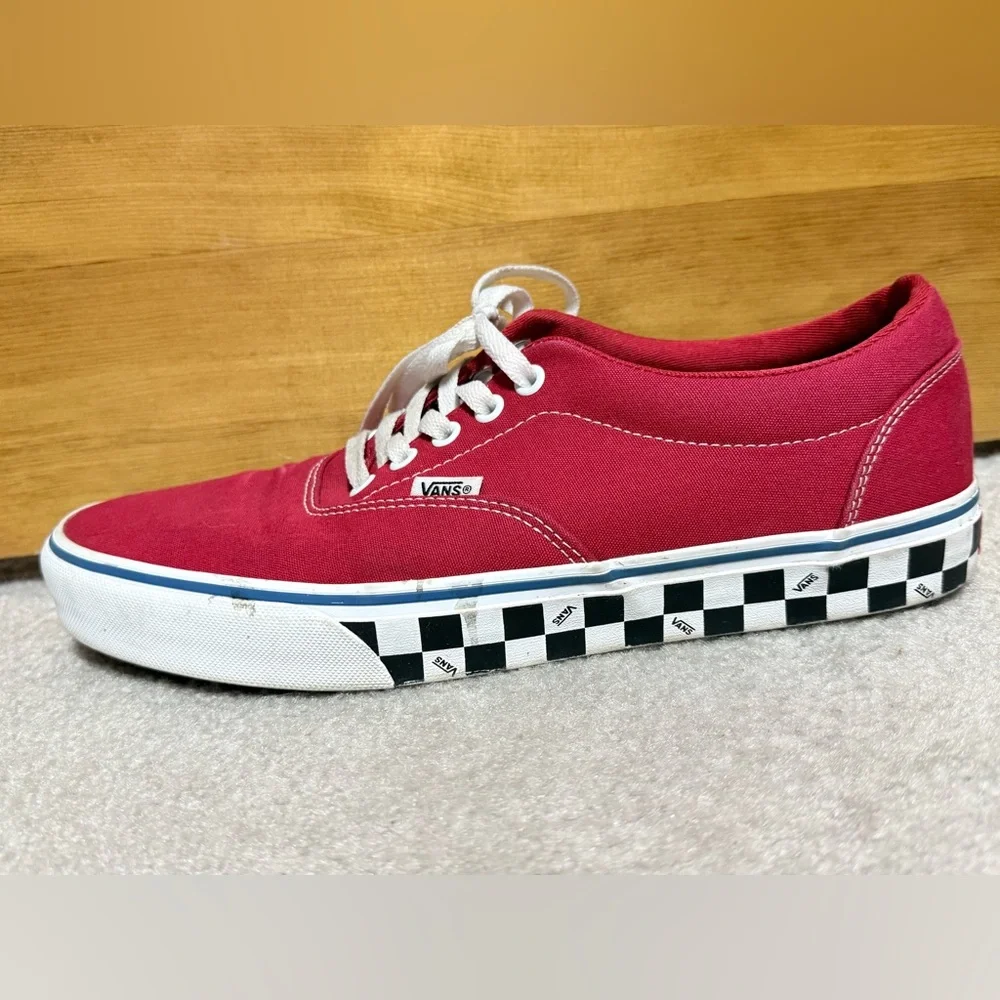 Vans Doheny Red white black Check Side Wall Skate Shoe 10.5 checkered - Picture 10 of 11